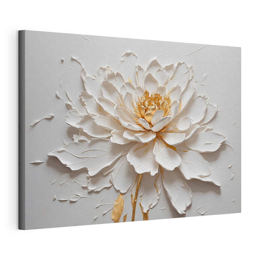Witte bloem, goudgeel hart — productweergave