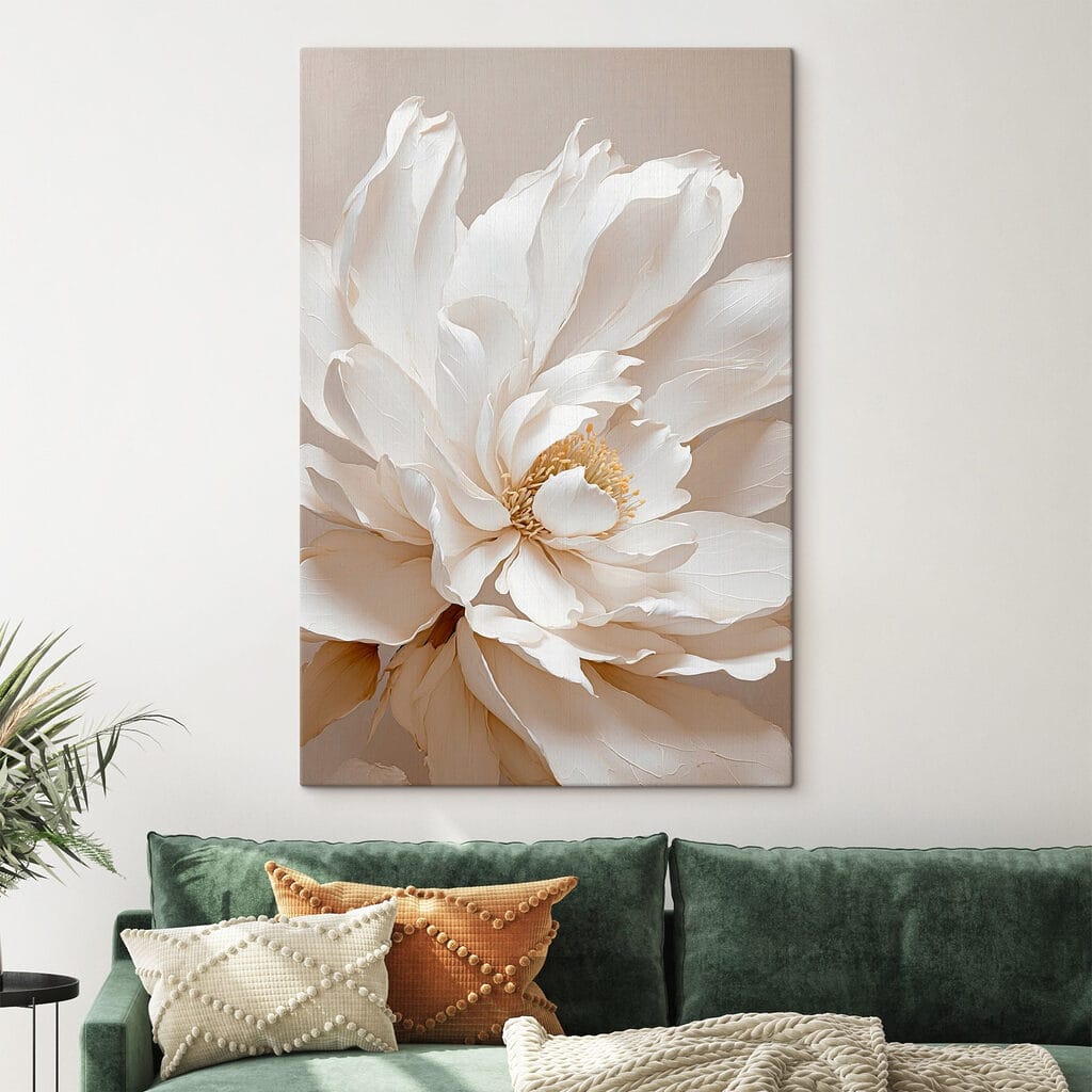 Roomwitte bloemblaadjes in waaier — interieur 2