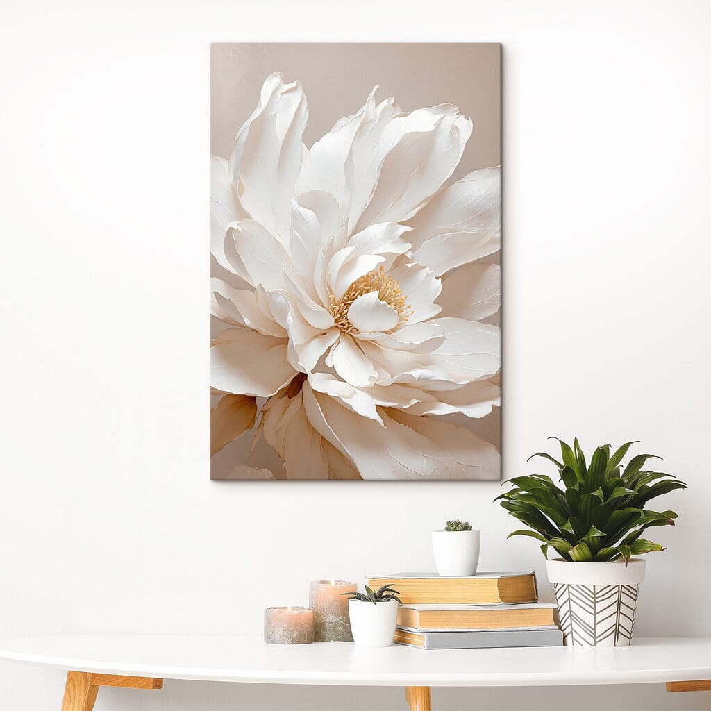 Roomwitte bloemblaadjes in waaier — interieur 3