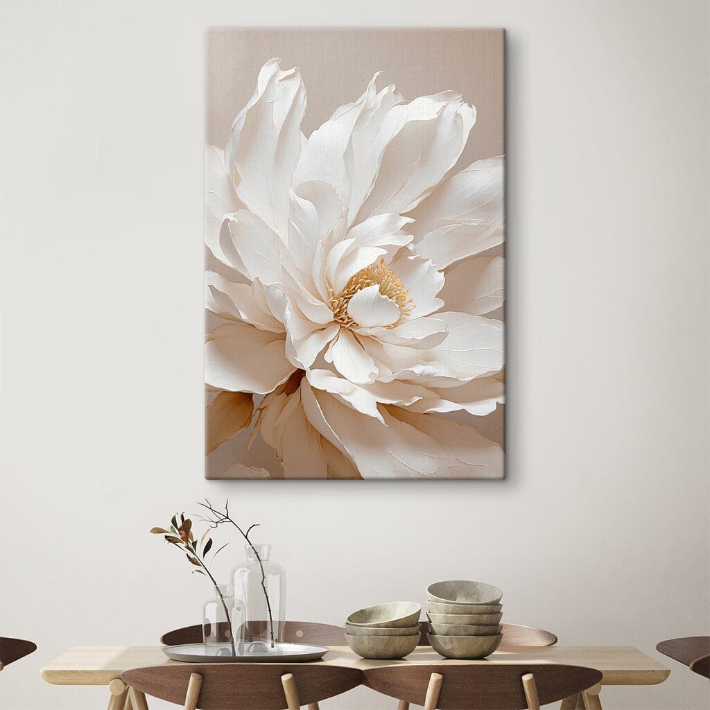 Roomwitte bloemblaadjes in waaier — interieur 4