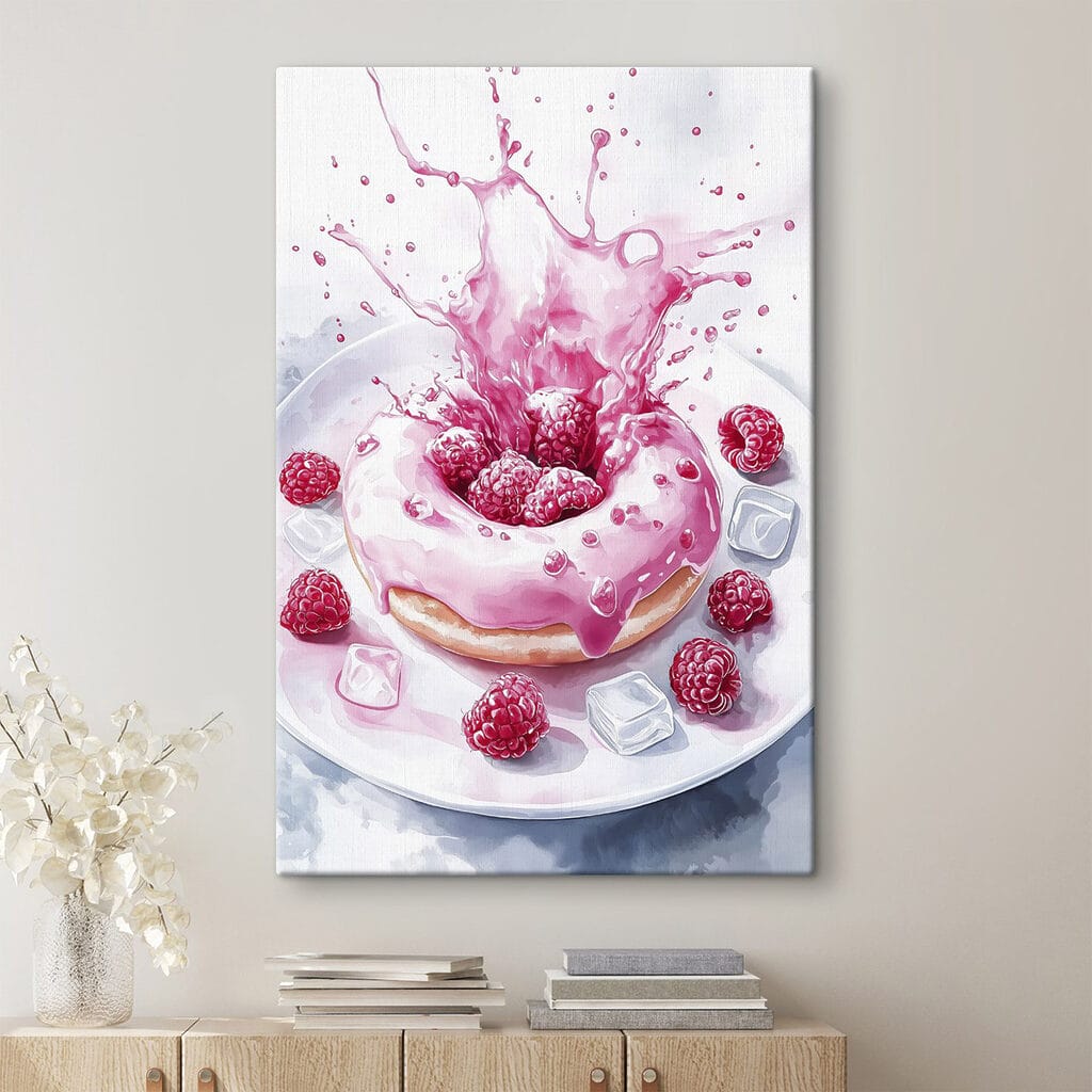 Frambozendonut met roze plons — interieur 1