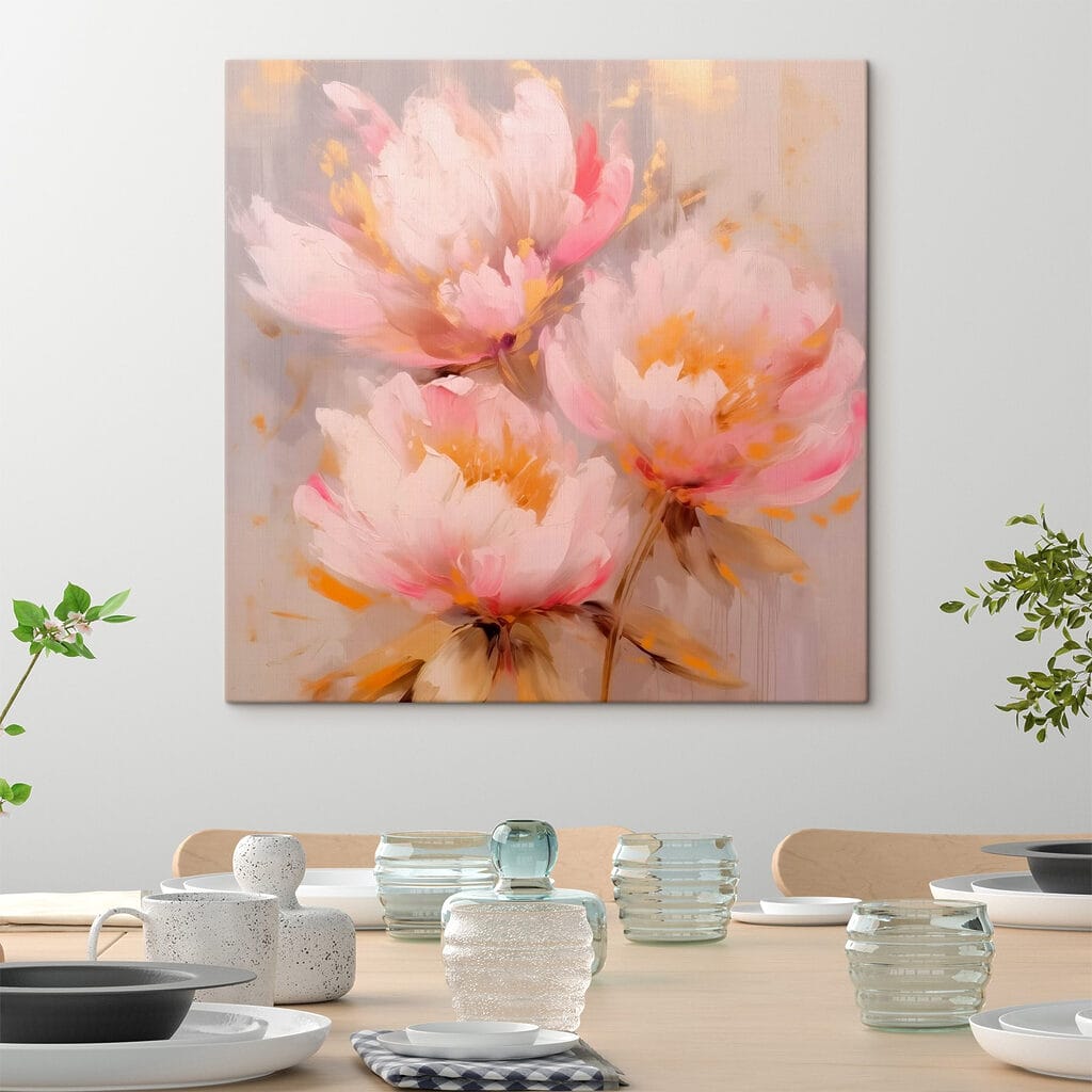 Roze pioenen met goudtoetsen — interieur 1