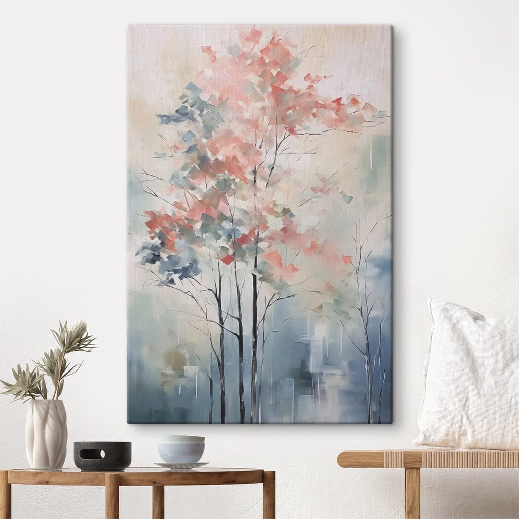 Roze boompjes in nevel — interieur 2