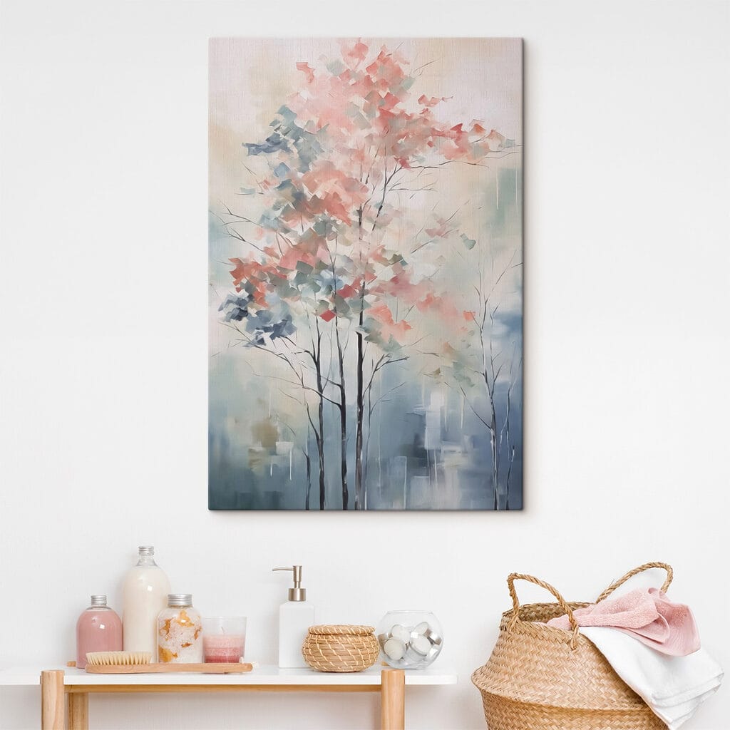 Roze boompjes in nevel — interieur 1