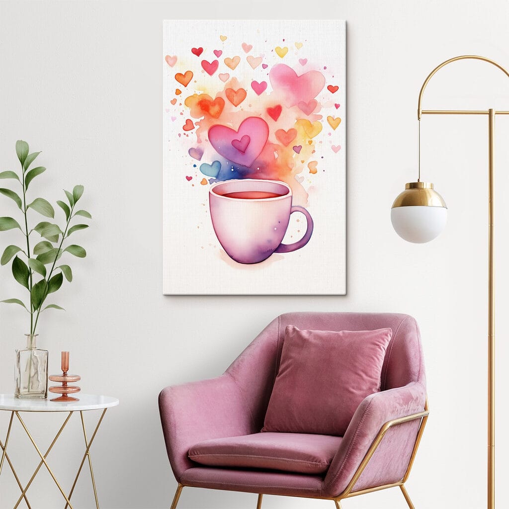 Hartjes boven roze kopje — interieur 1