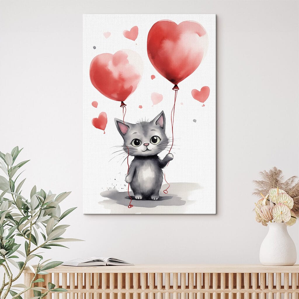 Katje met twee hartballonnen — interieur 1