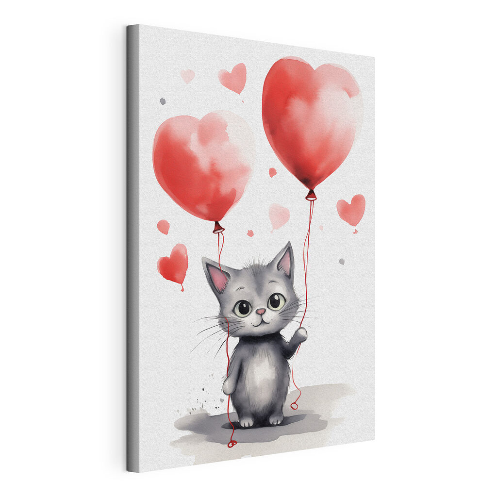 Katje met twee hartballonnen — productweergave