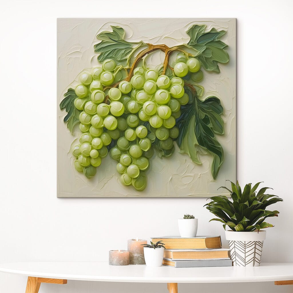 Groene druiven met bladkrullen — interieur 2