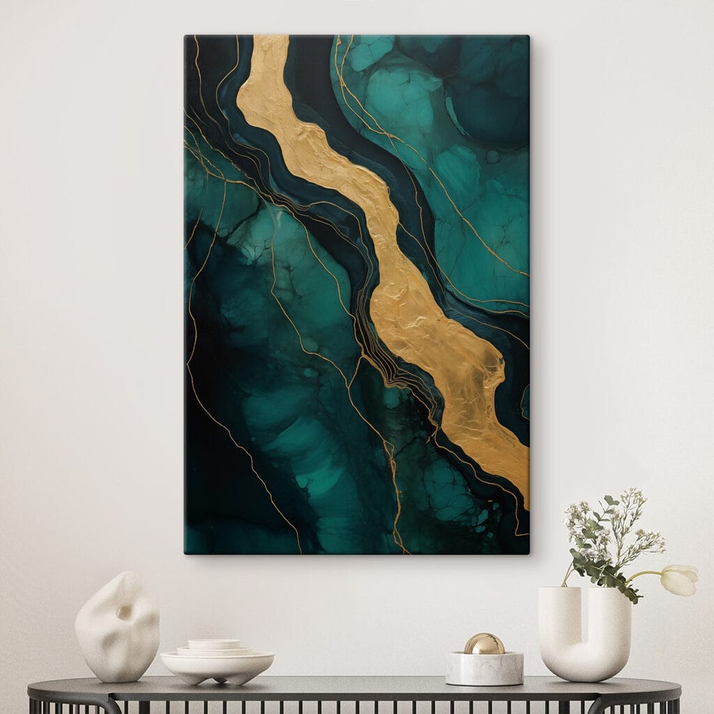 Gouden ader door petrol — interieur 1