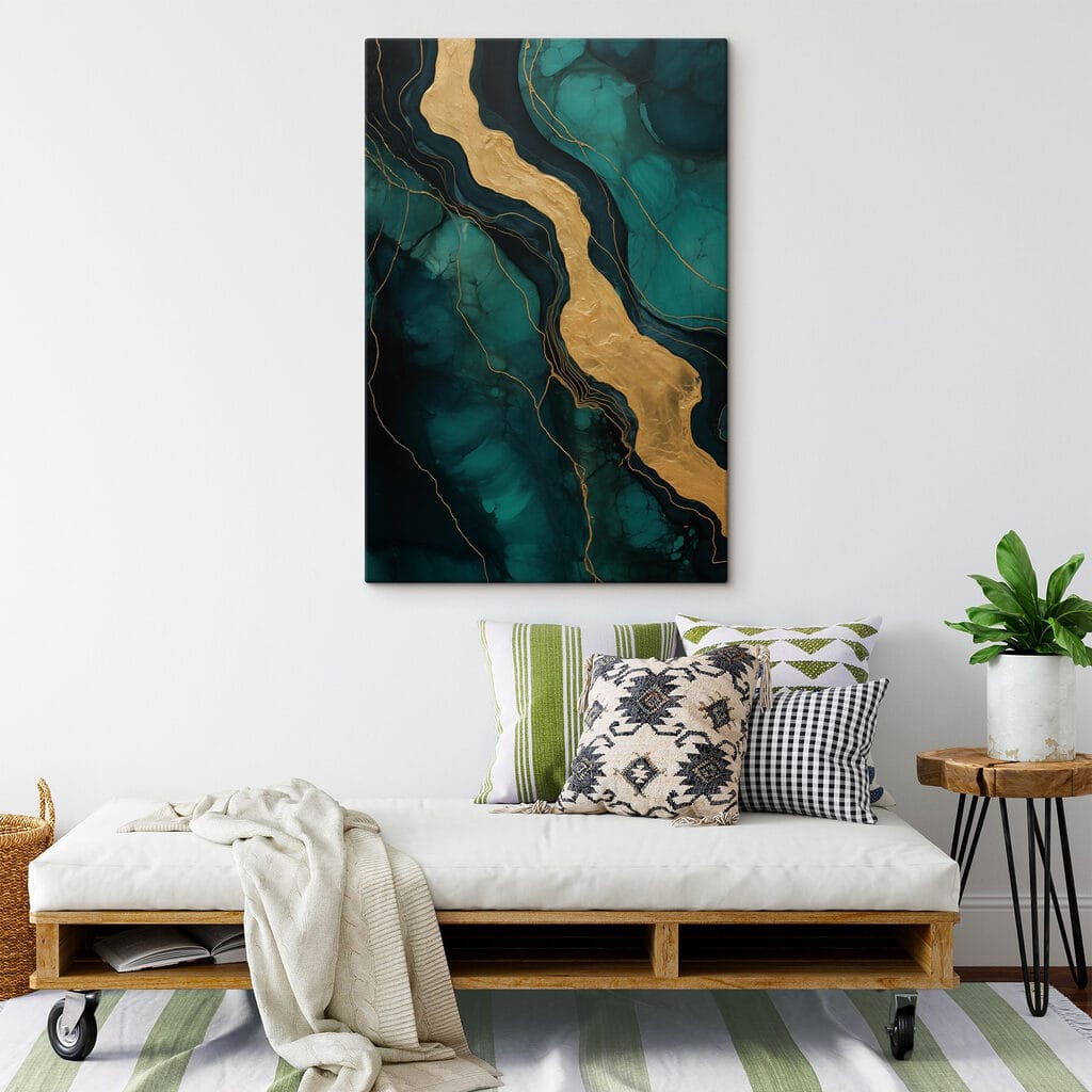 Gouden ader door petrol — interieur 2