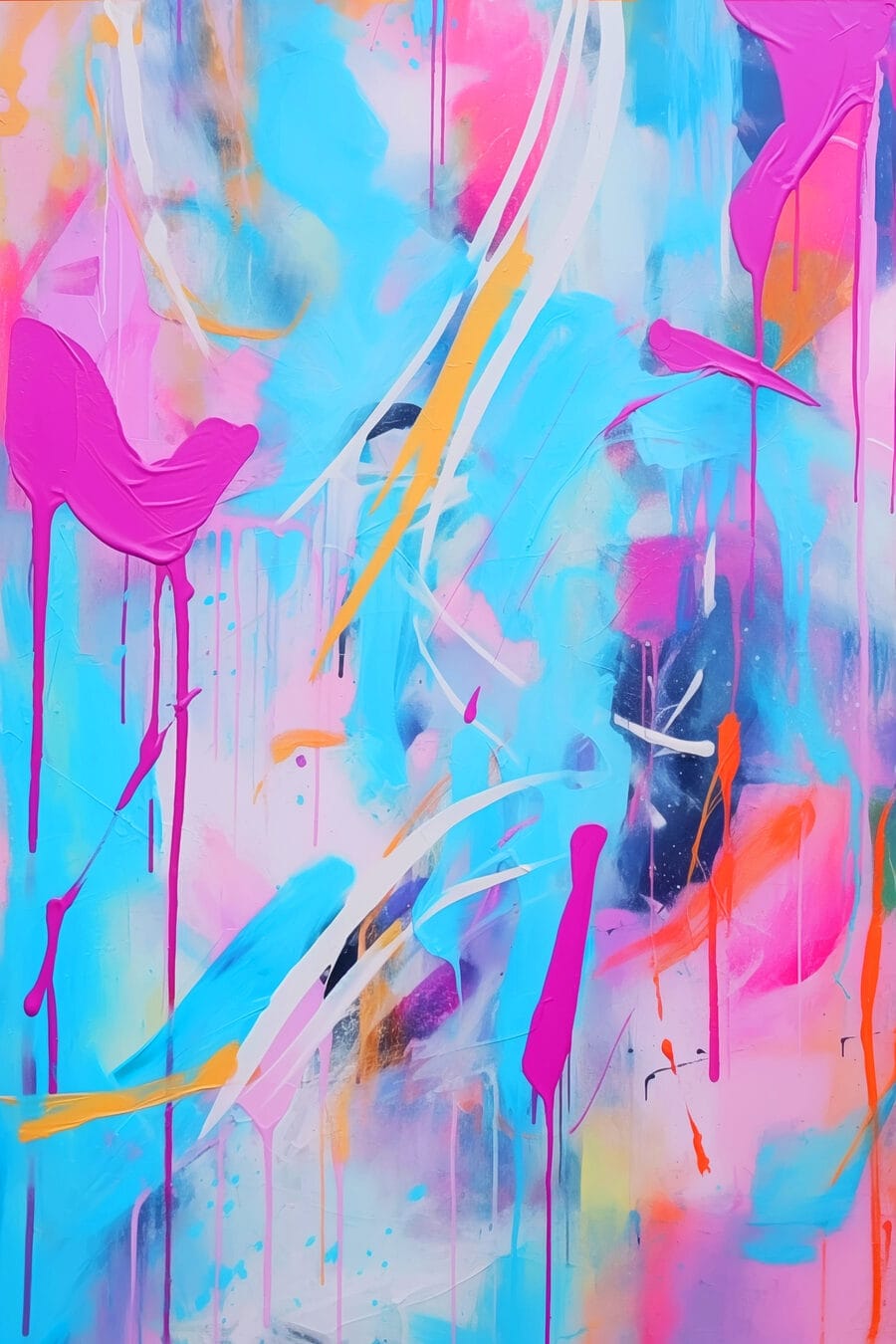 Roze strepen door turquoise — volledig ontwerp