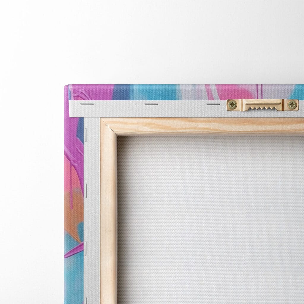 Roze strepen door turquoise — achterkant