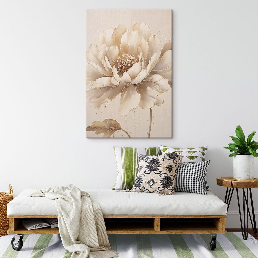 Beige pioen met inktsporen — interieur 2