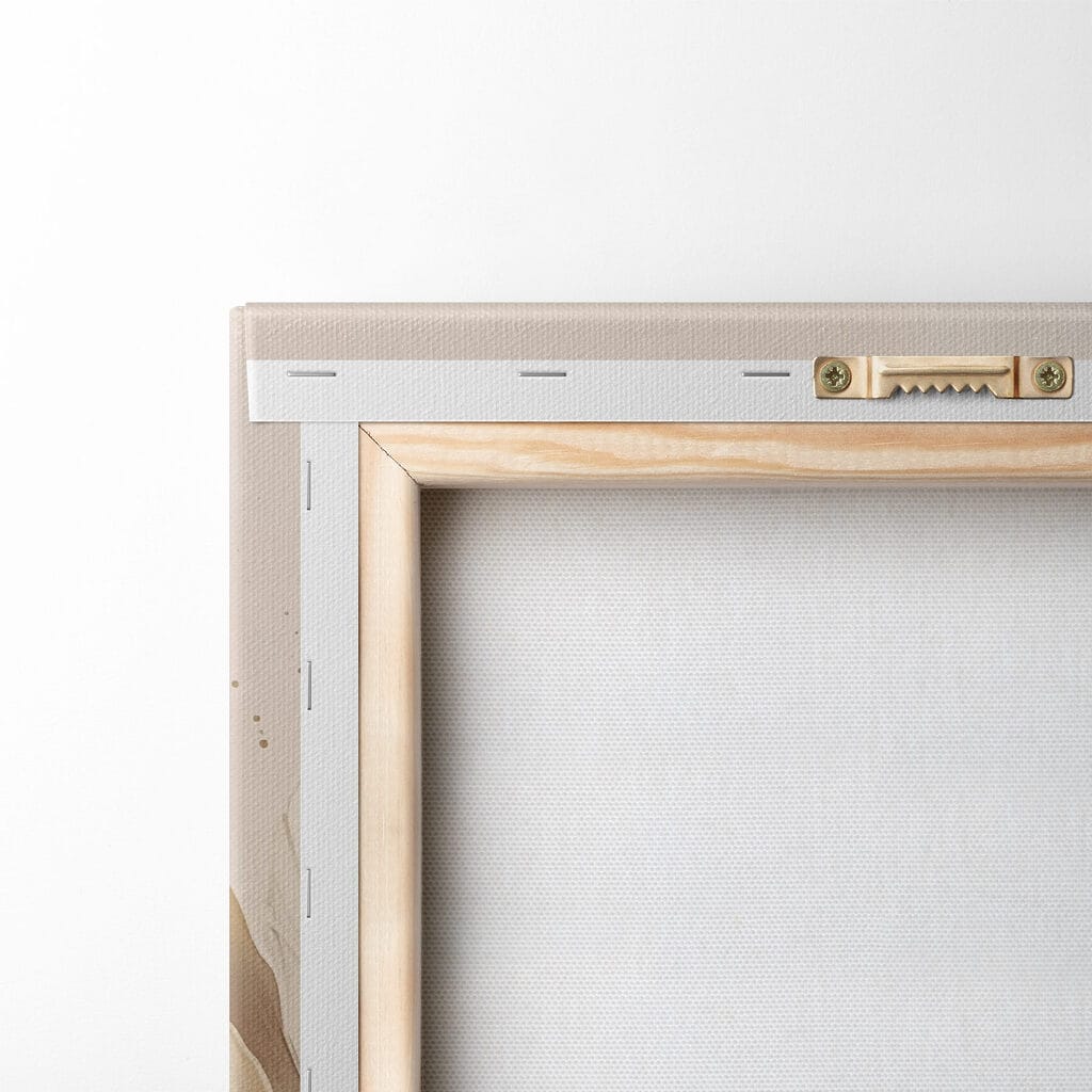 Beige pioen met inktsporen — achterkant