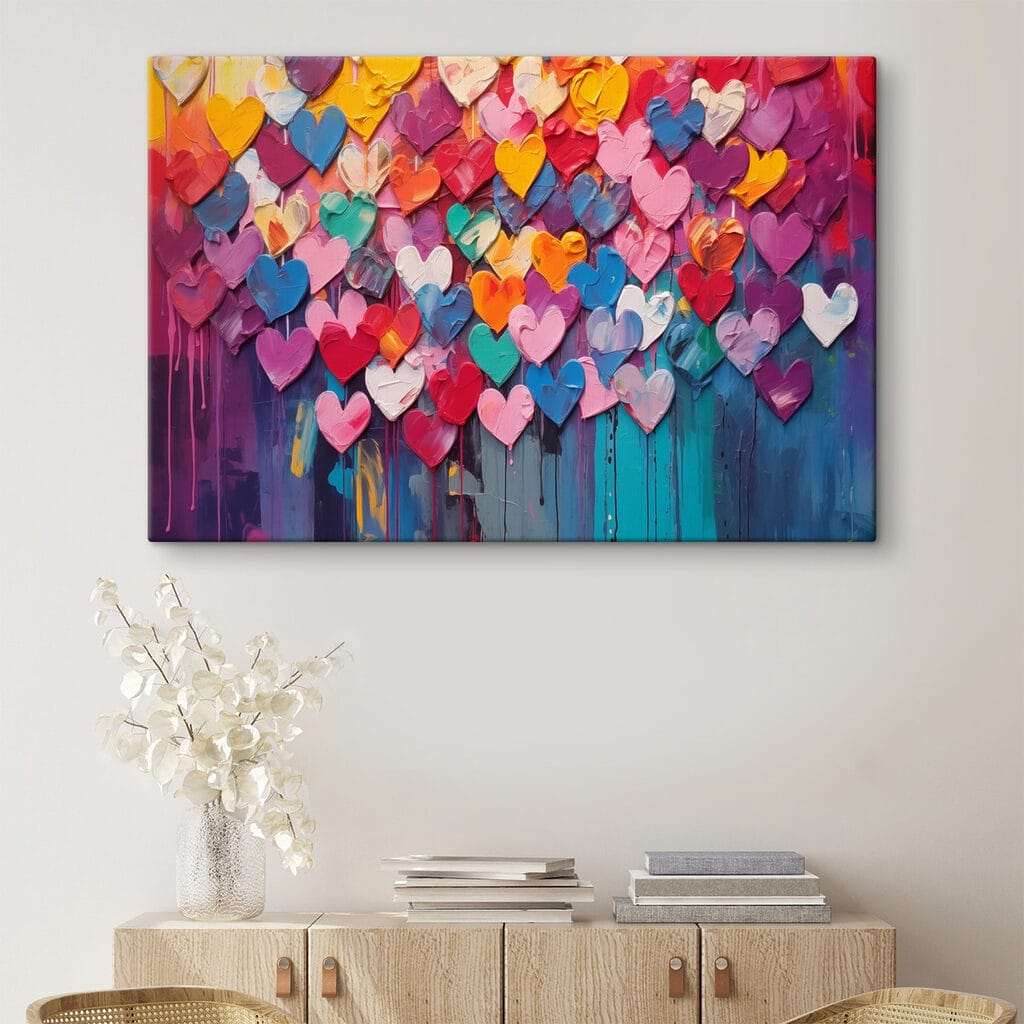 Hartjesregen in felle kleuren — interieur 2