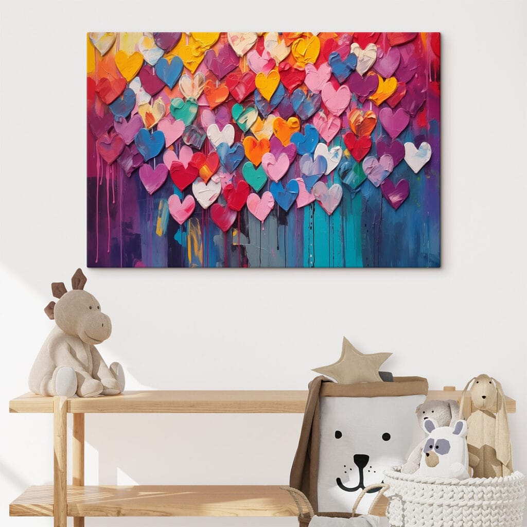 Hartjesregen in felle kleuren — interieur 1