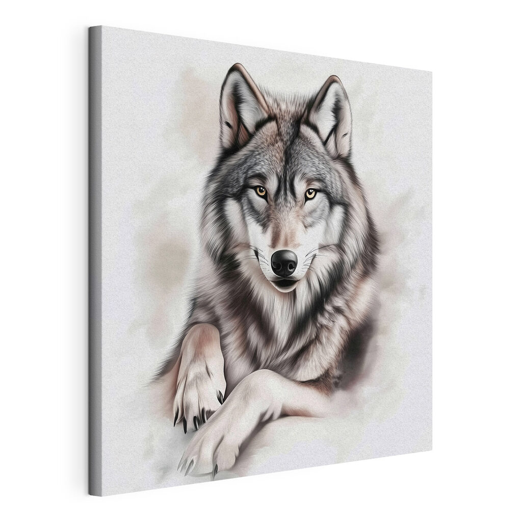 Wolf met uitgestrekte voorpoten — productweergave