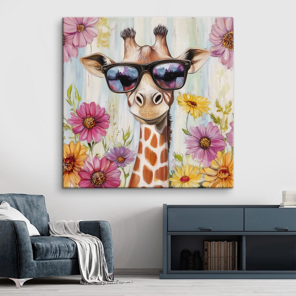 Giraf tussen bloemen — interieur 2