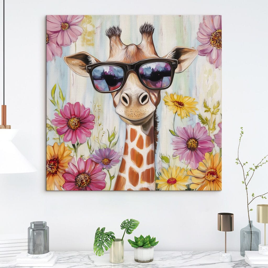 Giraf tussen bloemen — interieur 1