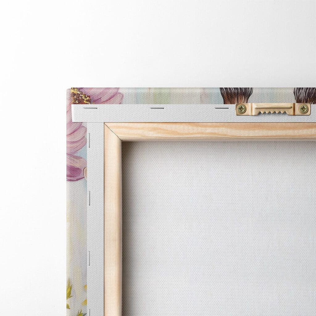 Giraf tussen bloemen — achterkant
