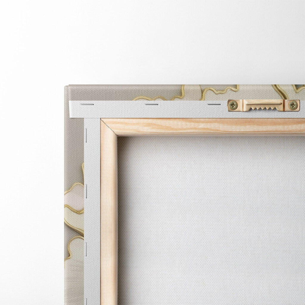 Roomwitte bloemen met goudomtrek — achterkant