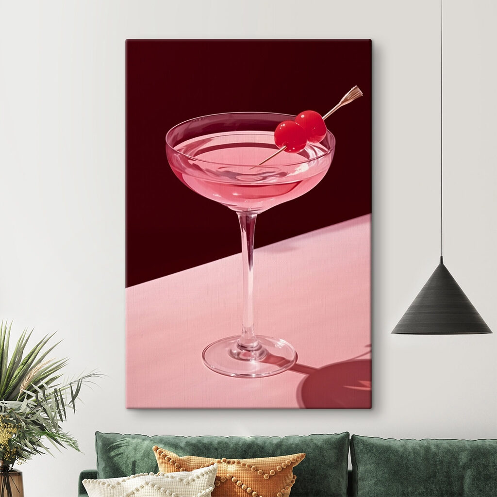 Roze cocktail met kers — interieur 2