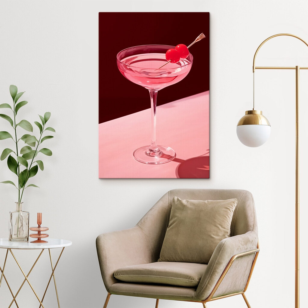 Roze cocktail met kers — interieur 1