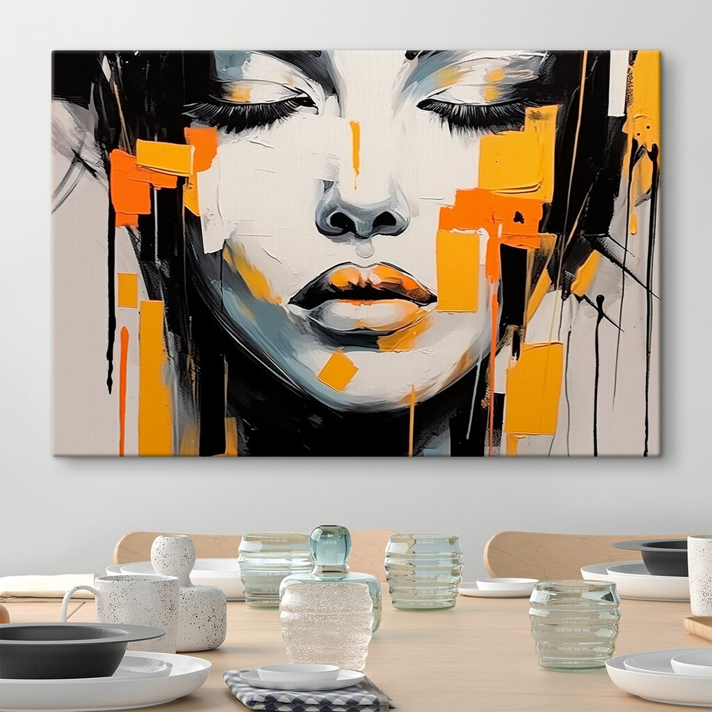 Gesloten ogen, oranje vlakken — interieur 1
