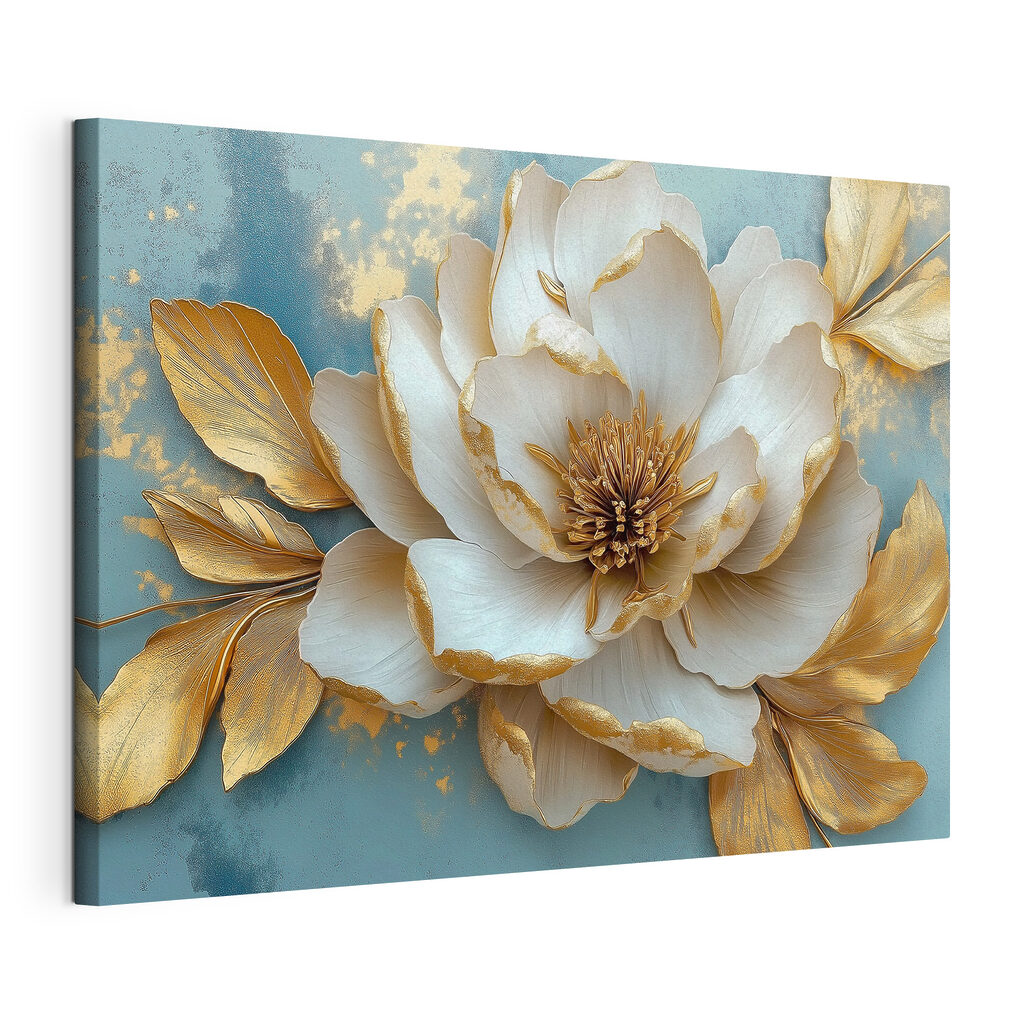 Roomwitte bloem op turquoise — productweergave