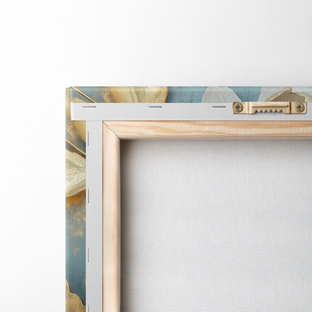 Roomwitte bloem op turquoise — achterkant