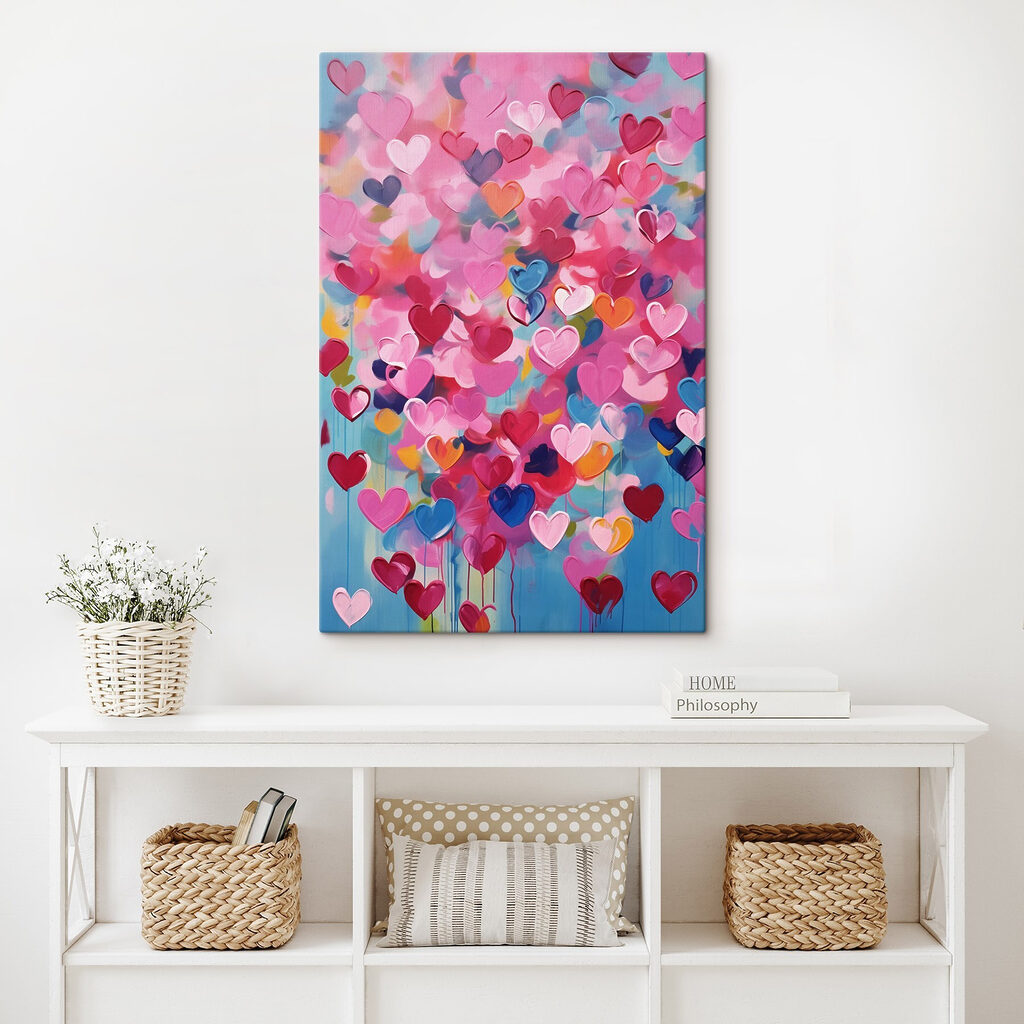 Hartjesmozaïek in vrolijke kleuren — interieur 2