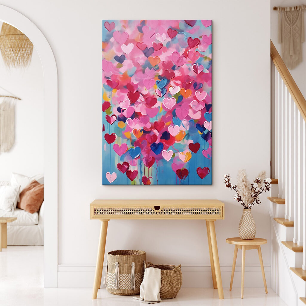Hartjesmozaïek in vrolijke kleuren — interieur 1