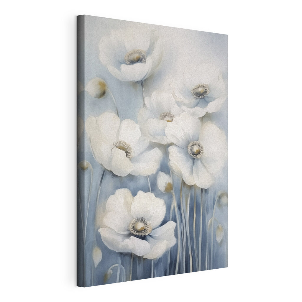 Witte bloemen op stelen — productweergave