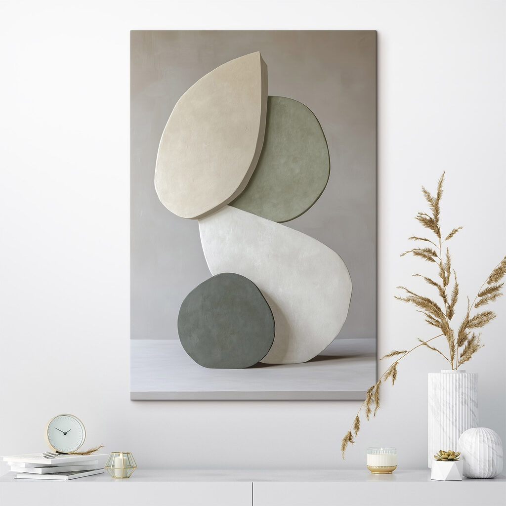 Groep objecten in een stapel in een interieur