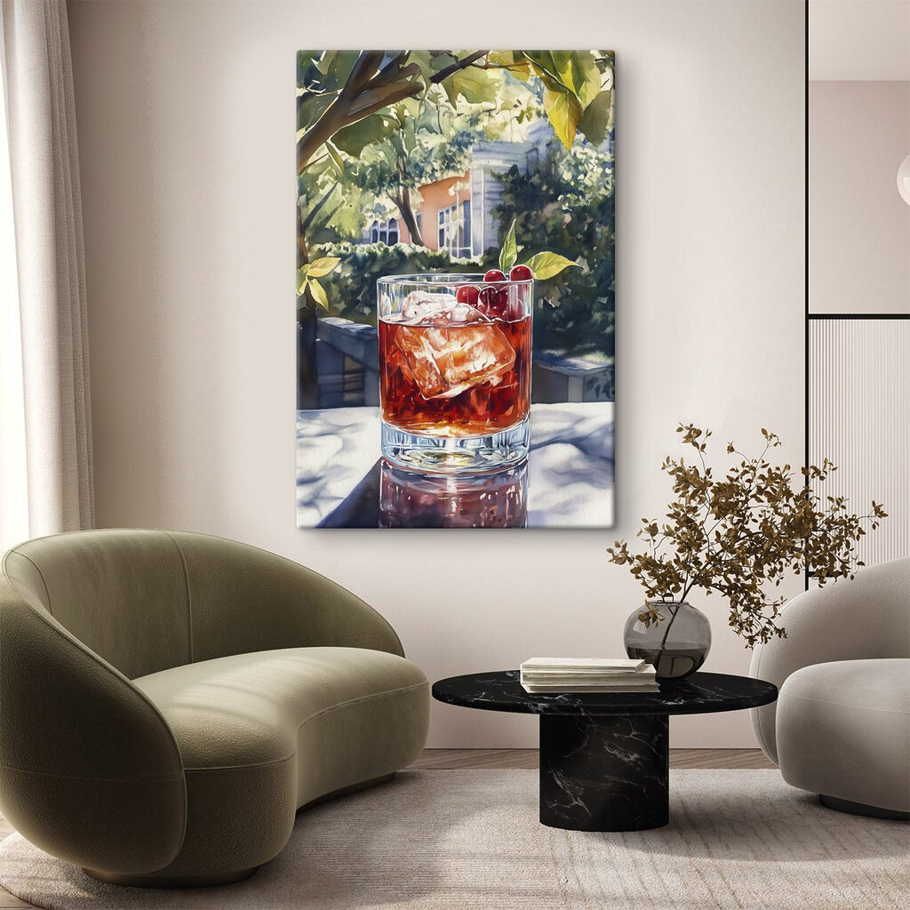Donkere cocktail in tuinschaduw — interieur 1