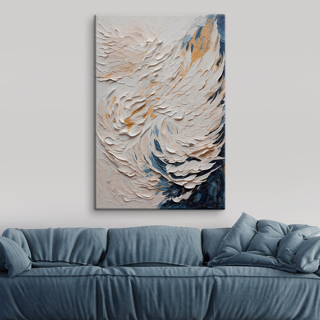 Witte stroom met blauw — interieur 3