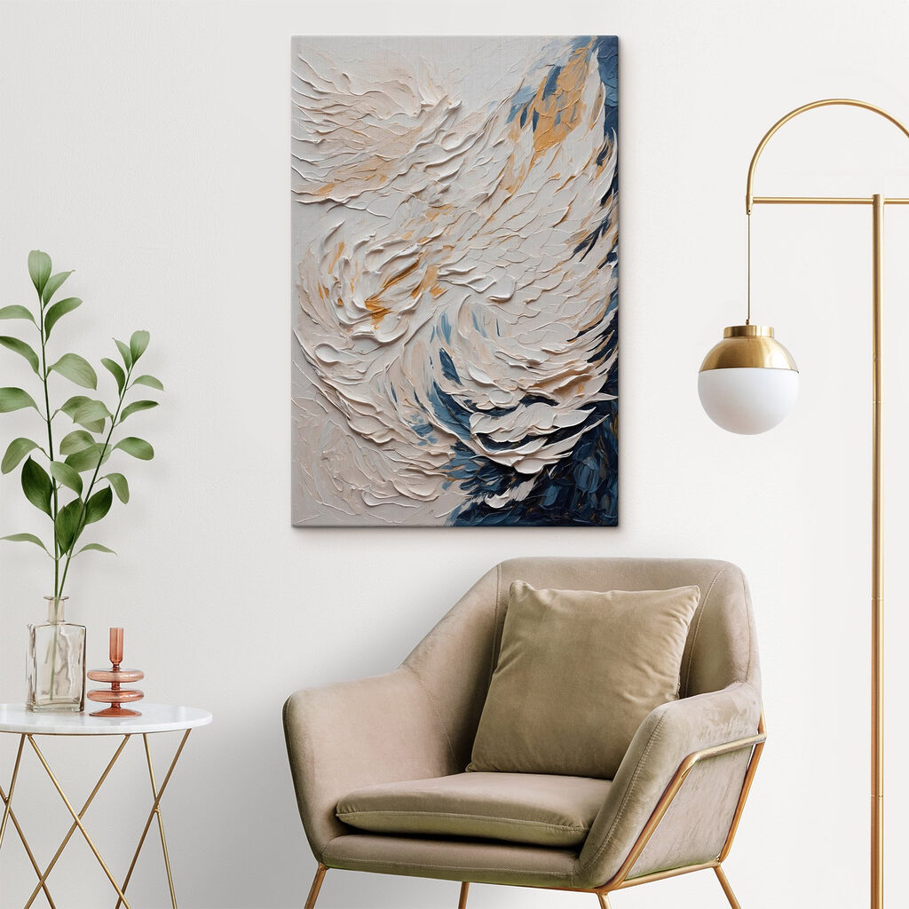 Witte stroom met blauw — interieur 1