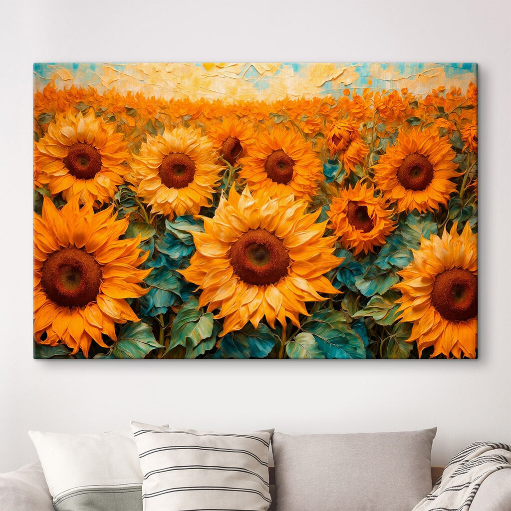 Zonnebloemen tot de horizon — interieur 2