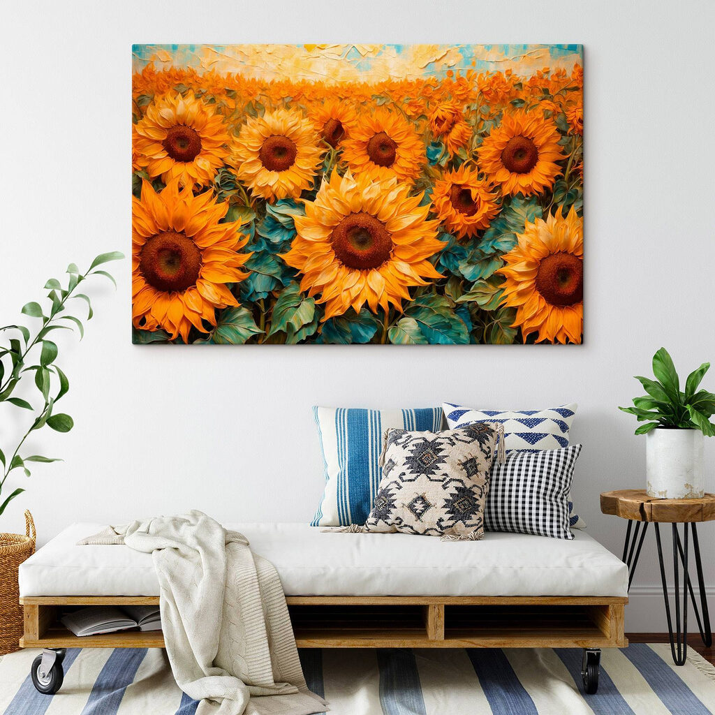 Zonnebloemen tot de horizon — interieur 3