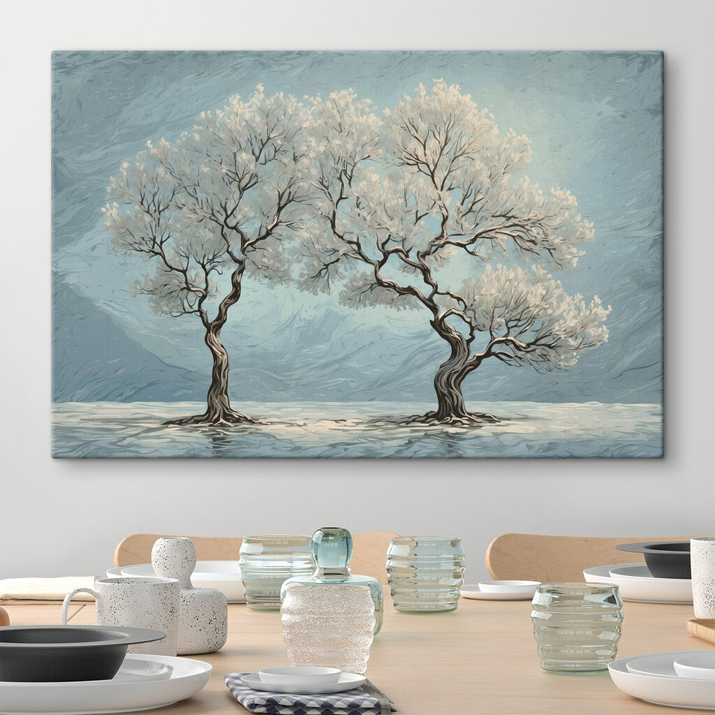 Twee bomen in winterblauw — interieur 3