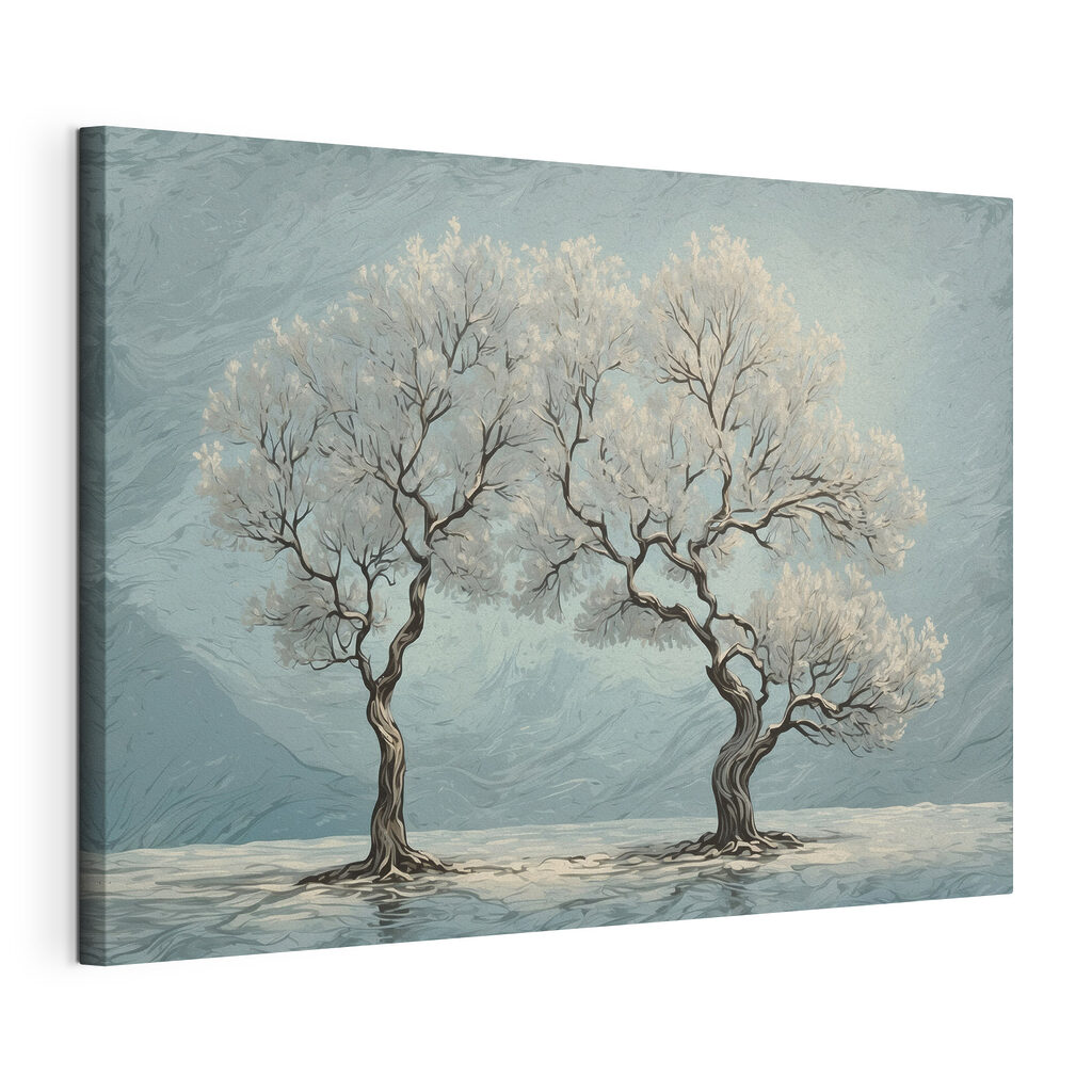 Twee bomen in winterblauw — productweergave