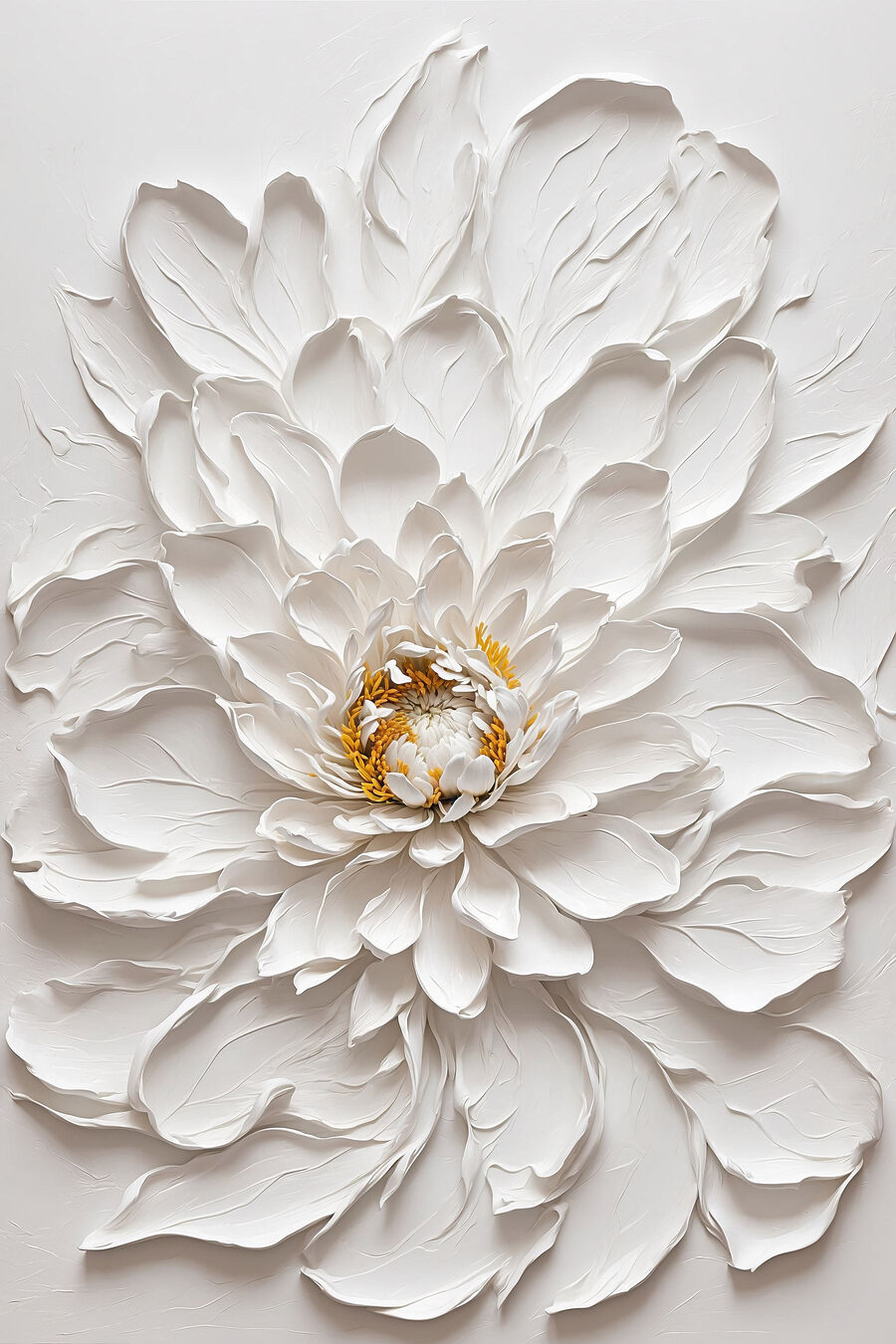Witte bloem met goudvlekjes — volledig ontwerp