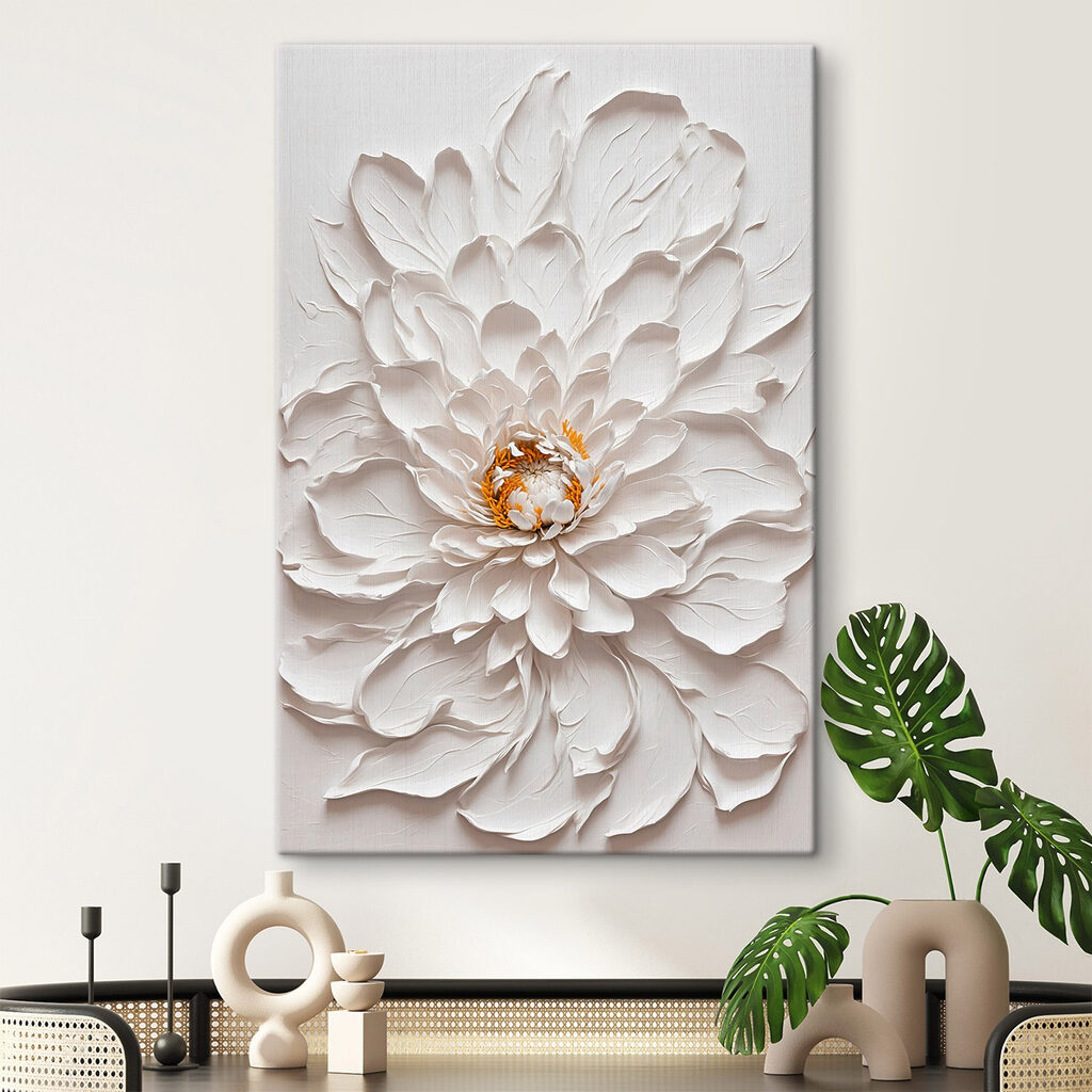 Witte bloem met goudvlekjes — interieur 2