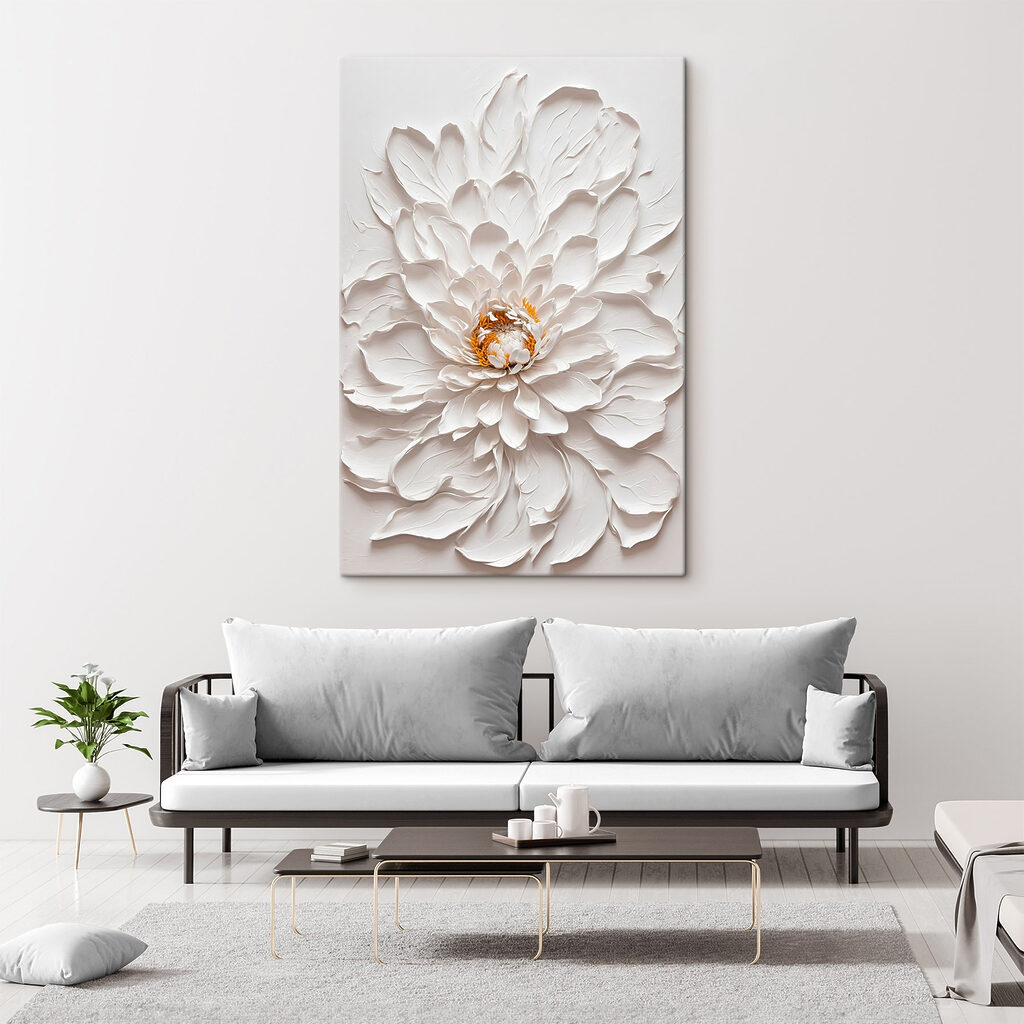 Witte bloem met goudvlekjes — interieur 3