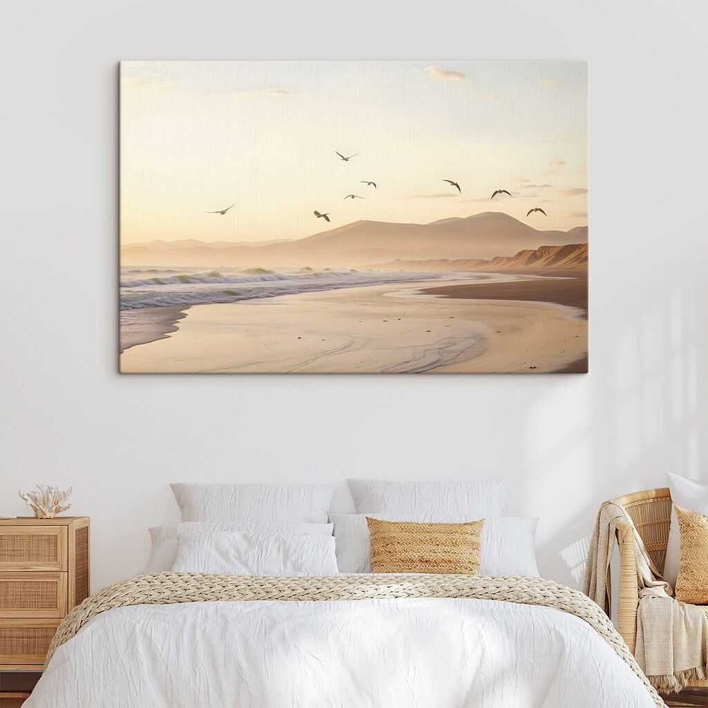 Vogels boven het ochtendstrand — interieur 1