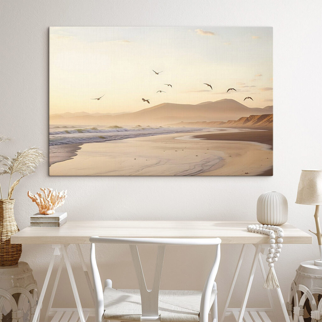 Vogels boven het ochtendstrand — interieur 2