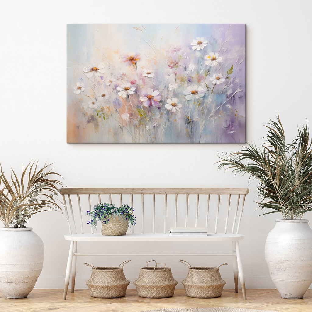 Margrieten in lila lichtvegen — interieur 1