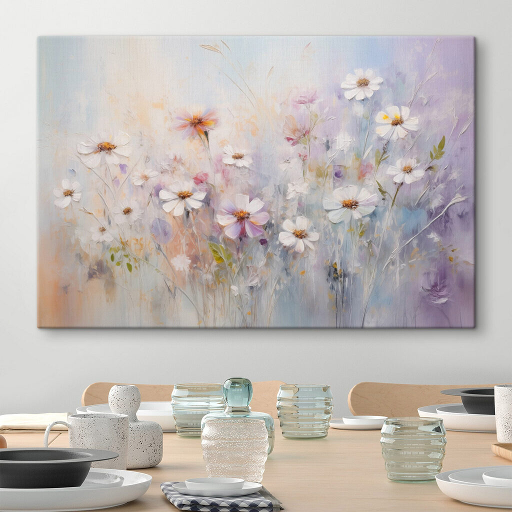 Margrieten in lila lichtvegen — interieur 2