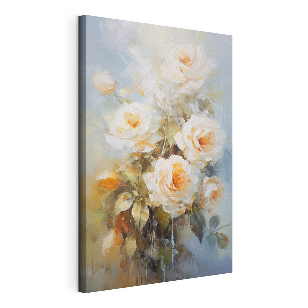 Roomwitte rozen in kleurvegen — productweergave