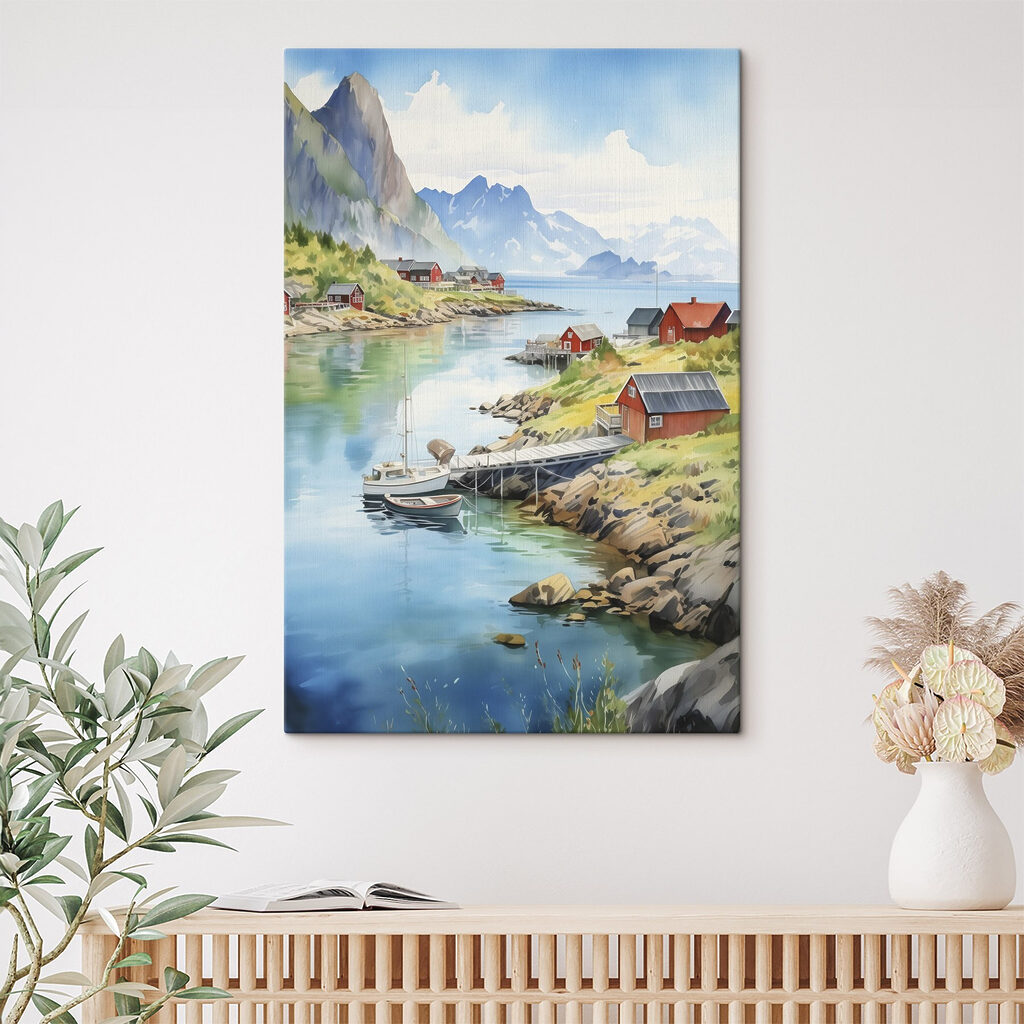 Rode huisjes langs bergwater — interieur 2